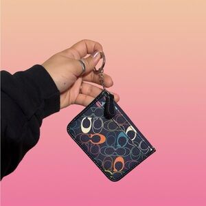 • Coach monogram card holder/wallet keychain 🖤